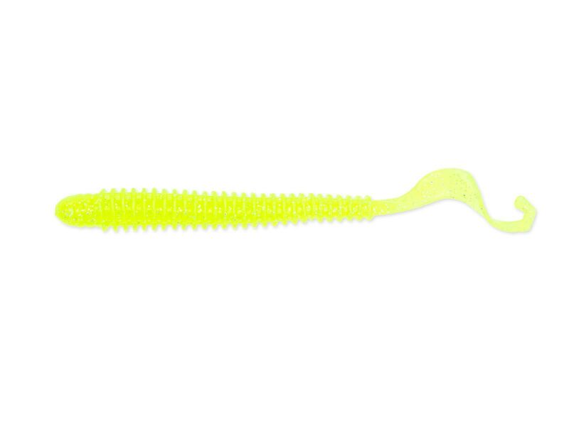 2.5" G-Tail Saturn - Chartreuse Silver Glitter