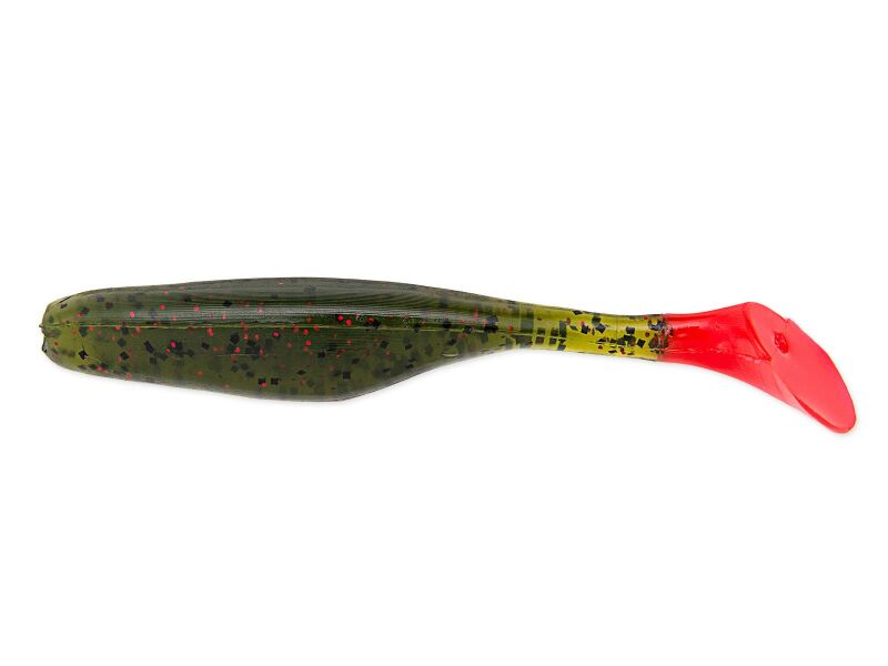 4" Walleye Assassin - Avocado Red Tail